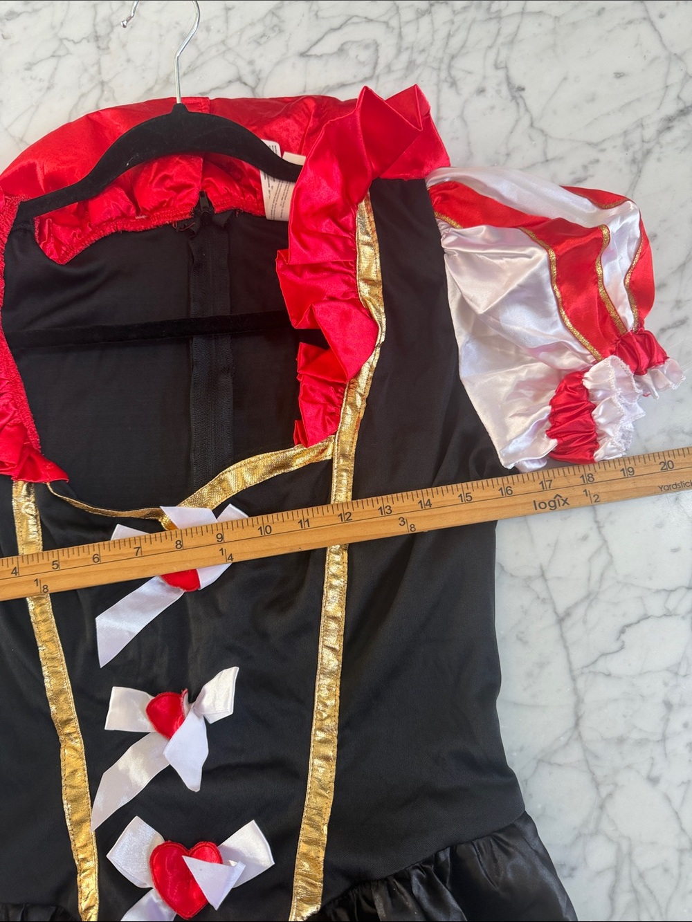 Halloween Queen of Hearts Costume Womens M Alice Wonderland - Picture 4 of 6